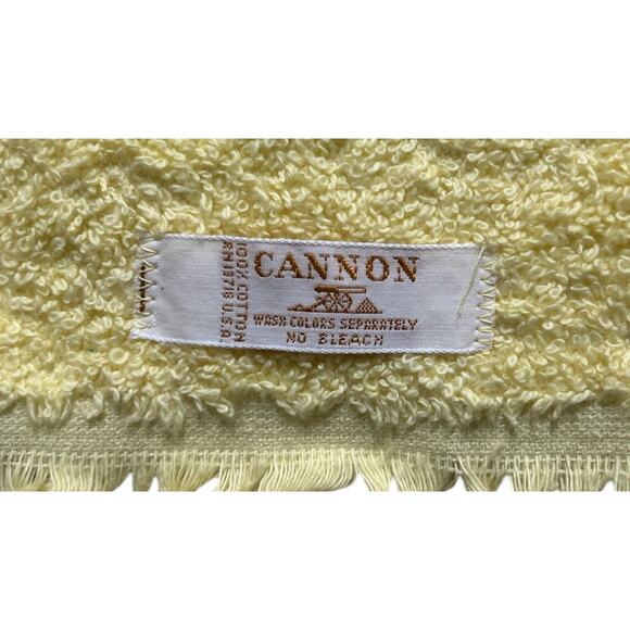 Vintage Cannon 100% Cotton Yellow Embroidered Floral Towel USA Made - Picture 4 of 4